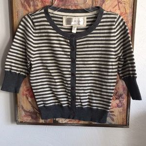 BETWEEN ME & YOU CROP CARDIGAN STRETCH 💯% COTTON STRIPE CARDIGAN SWEATER TOP S